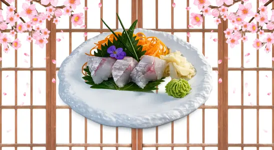 3 pieces of mackerel sashimi. — delivery in Romford RM1