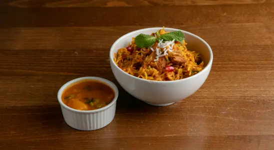 V2. Vegan Chicken Biryani 🌶🌶 (VE) - Korma Delivery in Holland Park W8