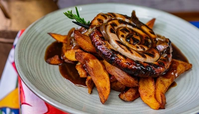 Butchers Cumberland Sausage, Chips & Gravy