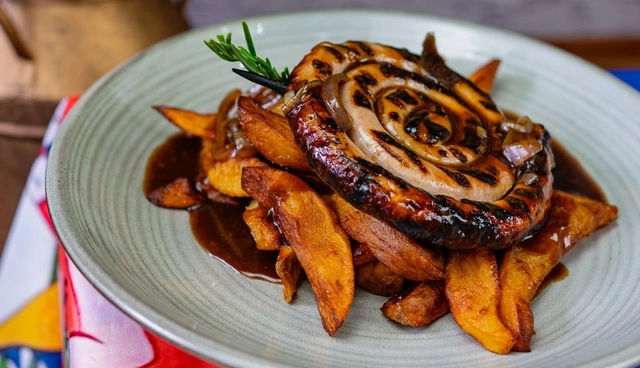 Butchers Cumberland Sausage, Chips & Gravy
