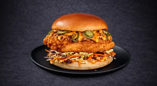 Chilli Chicken Burger - Snacks Delivery in Hackney Wick E9