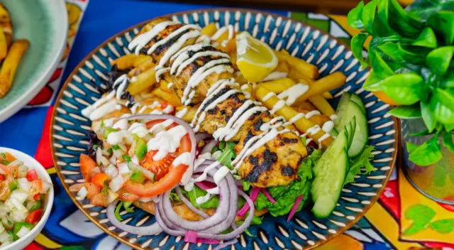 Grilled Marinated Chicken Skewer Flatbread