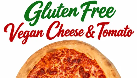 12'INCH Medium Pizza with 8 SLICES - Vegan cheese and tomato sauce on a Gluten Free Base — delivery in Worcester Park