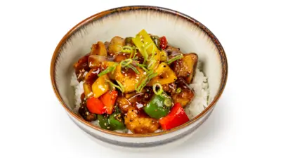 BLACK PEPPER CHICKEN WITH RICE