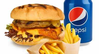Mega Munch Burger Meal.