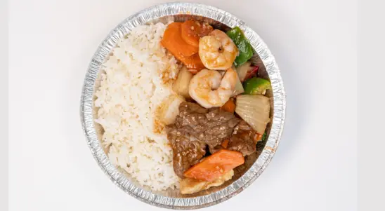 Mixed Meat Veggie Stir Fry with Steamed Rice - Rice Delivery in West Hagbourne OX11