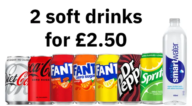 2 for £2.50 Soft Drinks