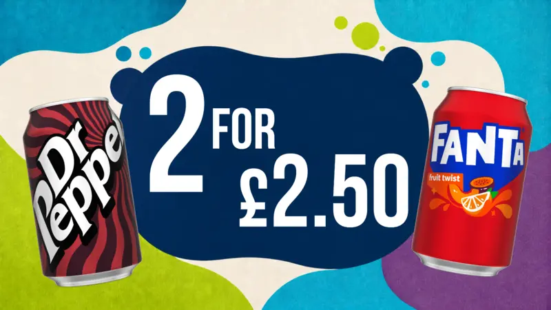 2 for £2.50 Soft Drinks