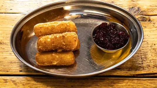 Deep Fried Mac & Cheese with Chilli Jam Dip - Pulled Pork Delivery in Abbey Field CO2