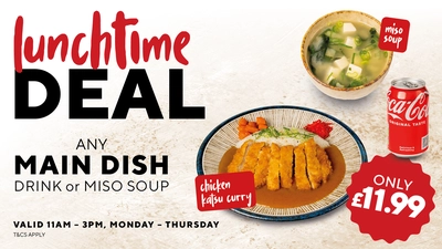 LUNCHTIME DEAL WITH SOUP OR DRINK