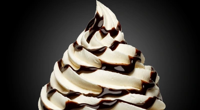 Soft Serve Ice Cream with Sauce.