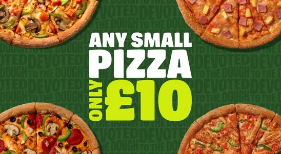 £10 ANY Small Pizza