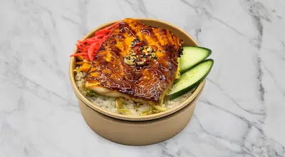Steak Salmon Teriyaki Donburi