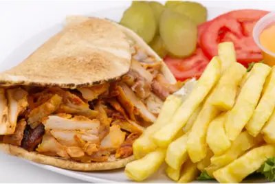 Chicken Wrap Deluxe with Fries