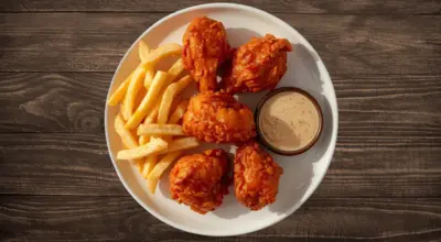 6 Hot & Spicy Wings with Fries