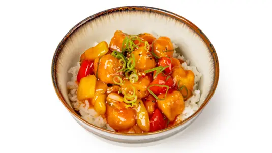 SWEET CHILLI CHICKEN WITH RICE - Hosomaki Delivery in St George In The East E1W