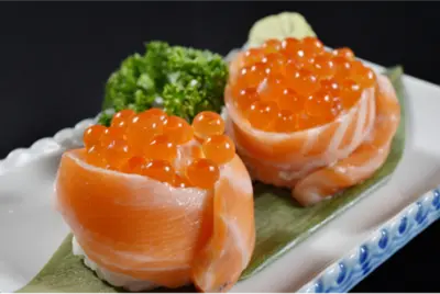 Ikura Nigiri (Salmon Roe)