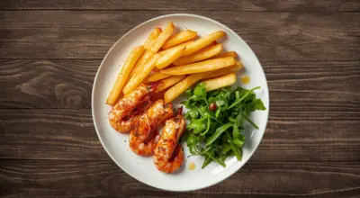Scampi with French Fries & Salad