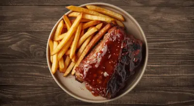 Half Rack of BBQ Ribs with Fries
