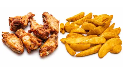 4 Hot Buffalo Wings & Wedges