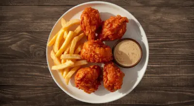 8 Hot & Spicy Wings with Fries