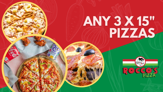 Any 3 x 15 Inch Pizzas