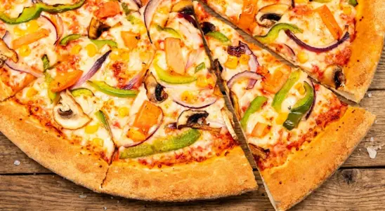 Pizza Sauce Base, Mozzarella, Red Onions, Fresh Tomatoes,
Green Peppers, Sweetcorn And Mushrooms — delivery in Broom S60