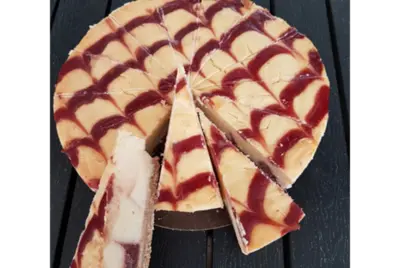 Strawberry & White Choc Chip Cheesecake