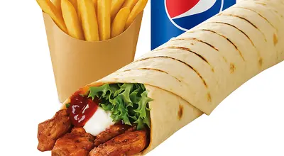Peri Peri Chicken Wrap Meal.