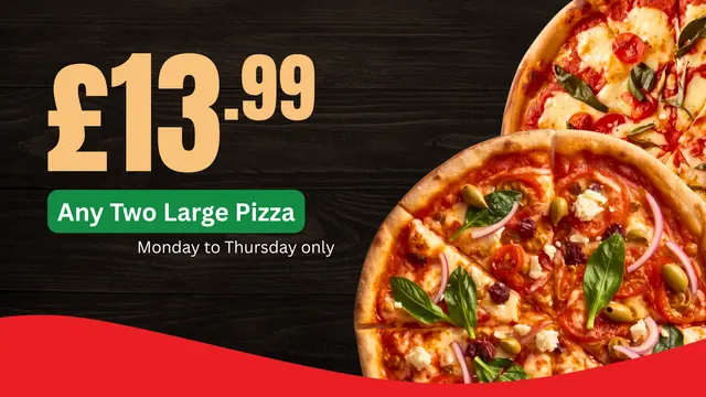 Any Two Large Pizzas