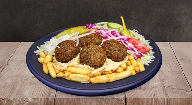 Falafel & Hummus Kebab On Fries