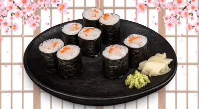 Scallop & Smelt Egg Maki (6pcs)