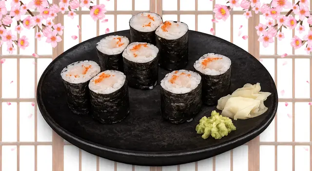 Scallop & Smelt Egg Maki (6pcs)