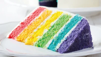 Rainbow Tower Cake