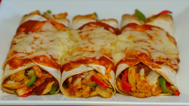 Fajita Chicken Enchiladas