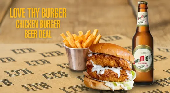 LTB Chicken Burger Beer Deal