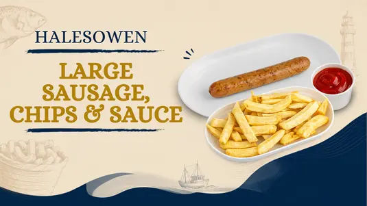 Large Sausage, Chips & Sauce