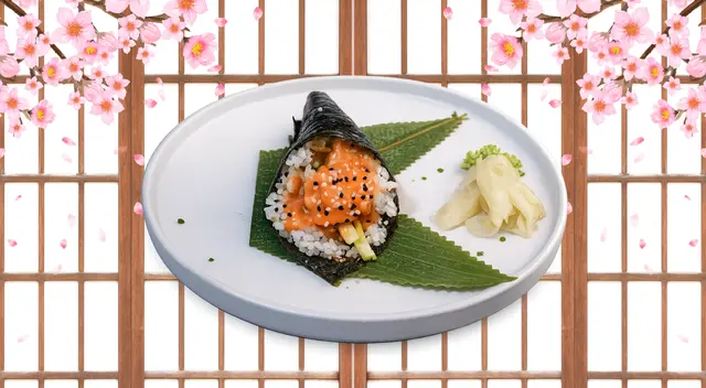 Spicy Salmon with Avocado Temaki