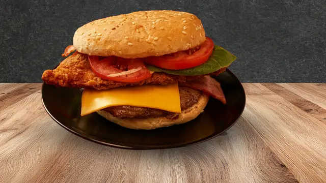 Flames Special Burger