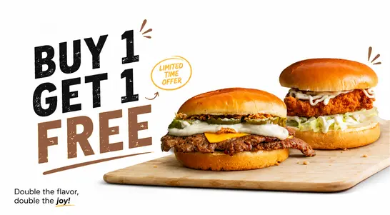 Buy One Get One Free Burger