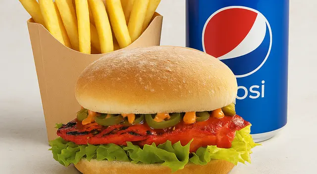 Chicken Tikka Burger Meal