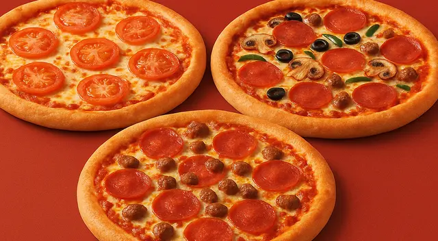 3 Medium Pizzas