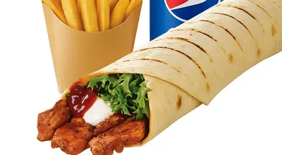 Jerk Chicken Wrap Meal - Collection Only