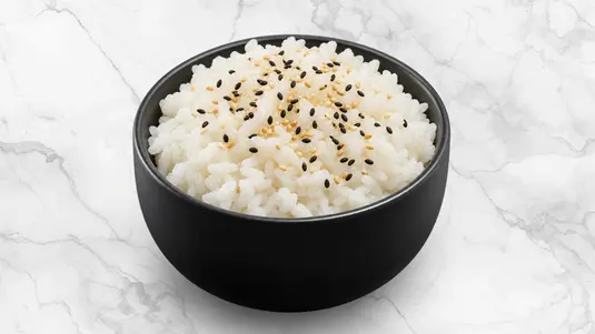 A side of seasoned sushi rice. — collection in Hacton