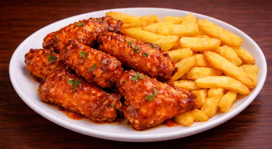 5 Buffalo Wings with Chips - Fish Collection in Wigmore LU2