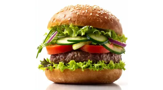 Hamburger with Salad - Pizza Delivery in Pepperstock LU1