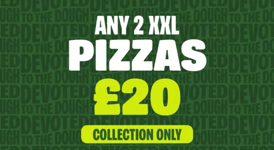 Any 2 XXL Pizza £20