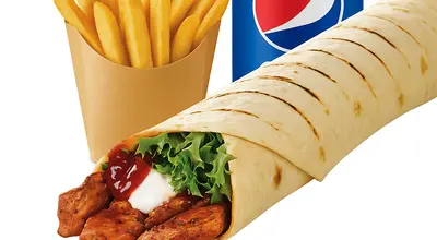 Tandoori Chicken Tikka Wrap Meal  - Collection Only