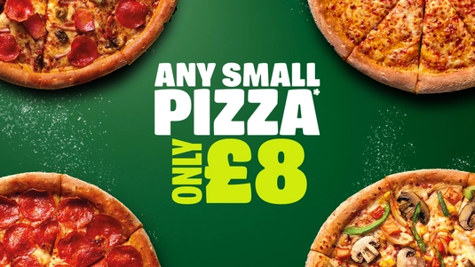 £8 ANY Small Pizza