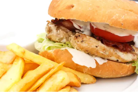 Chicken Fillet Burger Deluxe with Fries - Burger Delivery in Sturry CT2